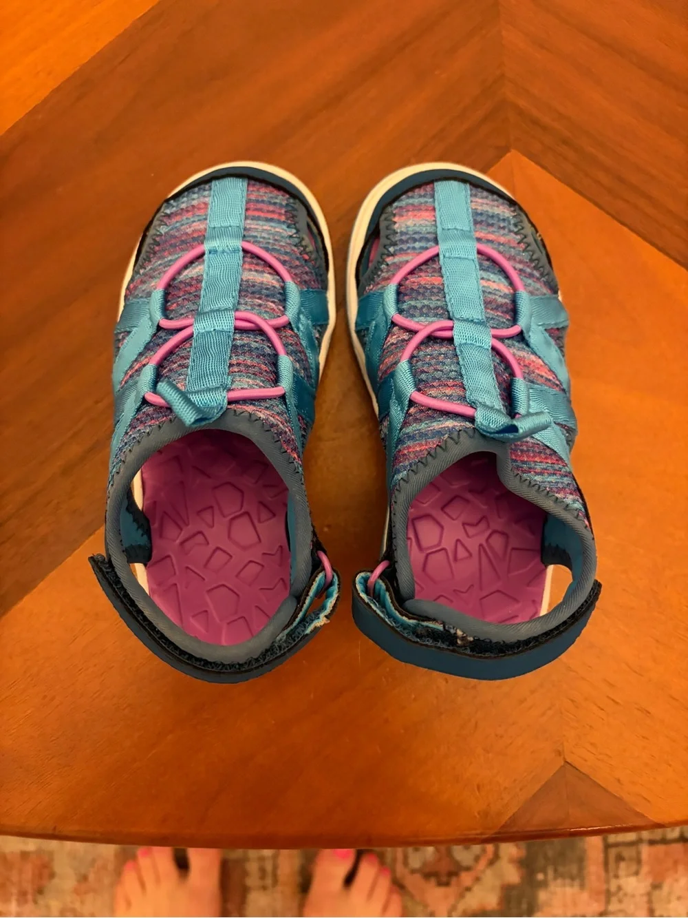 Lands End Kids purple and  Blue and water friendly Active Sandals